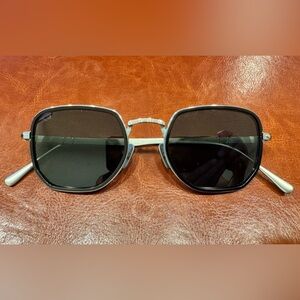 Persol PO5006ST Titanium Sunglasses silver frame/dark grey lens